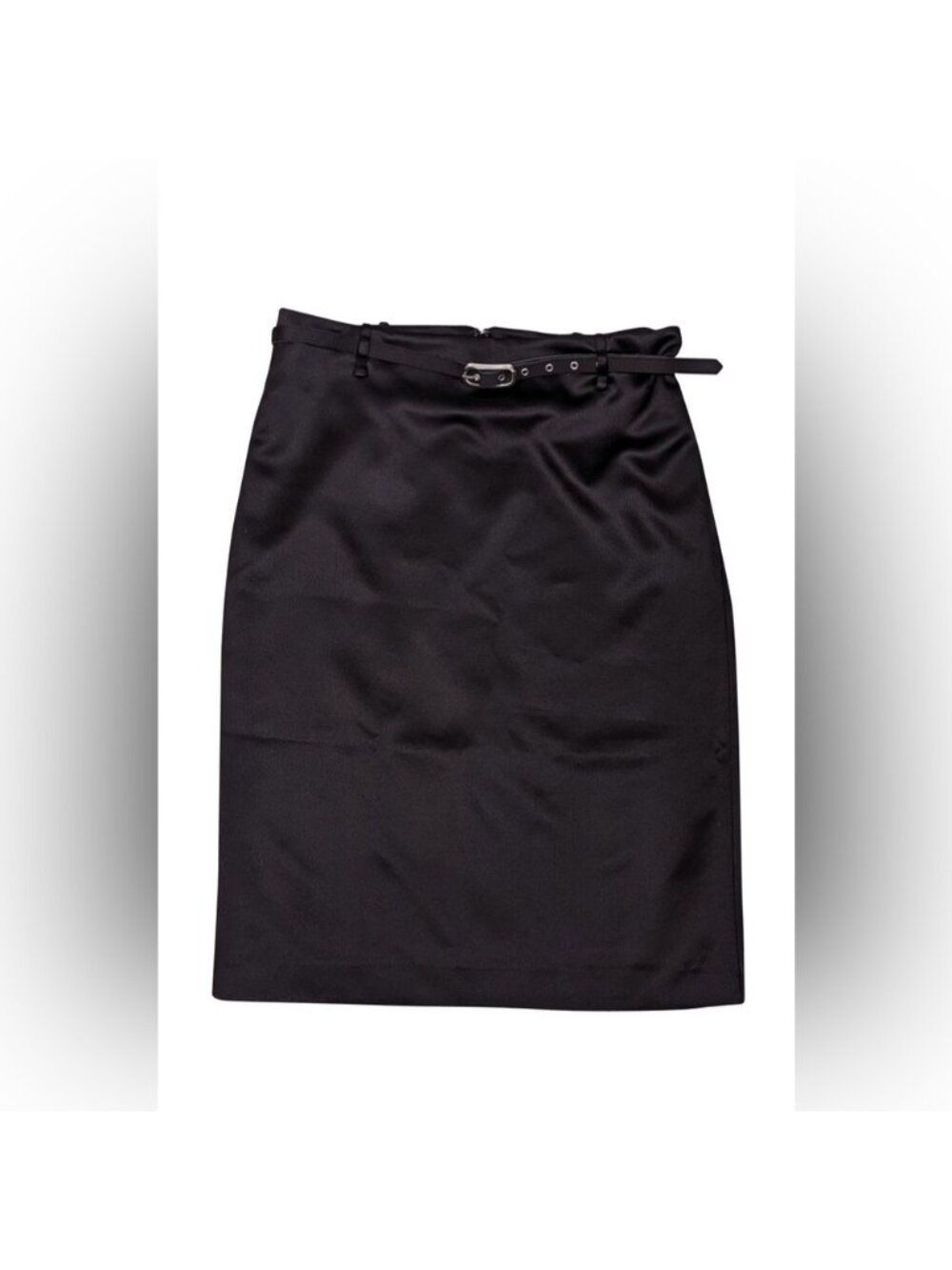 Reformation Classic Black Pencil satin Skirt 0 euc no belt